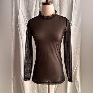 Thief & Bandit Sheer Ruffle Collar Top